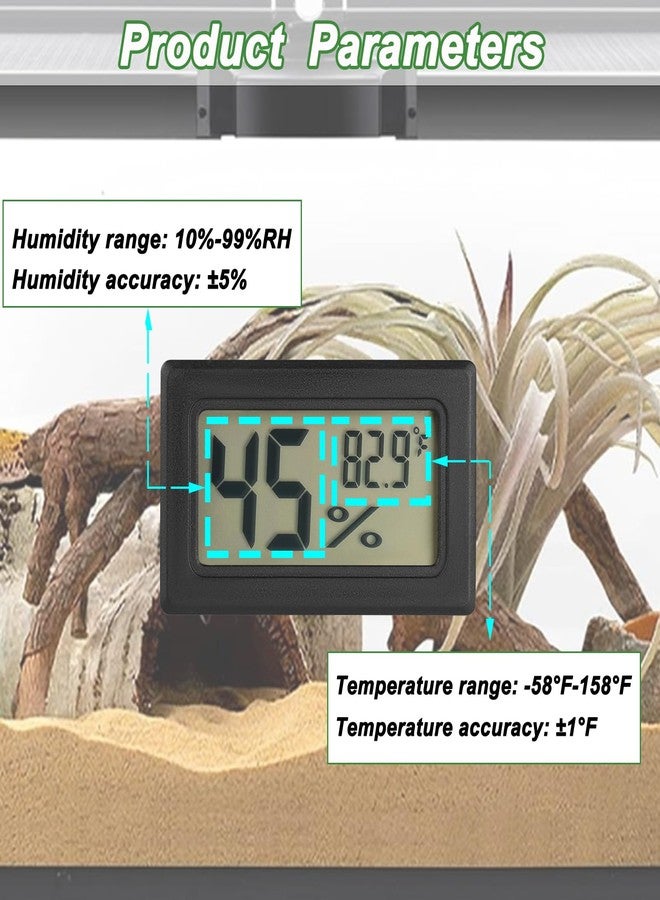 Serundo Auto Reptile Thermometer and Humidity Gauge Digtal Terrarium Thermometer Rectangle Bearded Dragon Cage Accessories Reptile Temp and Humidity Gauge for Leopard Gecko Hermit Crab Gecko Lizard Etc 2pc - Image 3